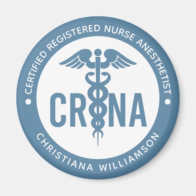 Custom CRNA Certified Registered Nurse Anesthetist Magnet (Front)