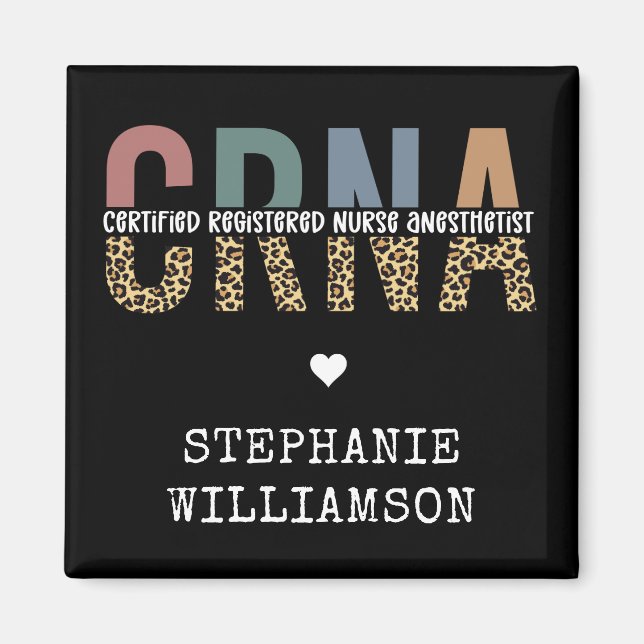 Custom CRNA Certified Registered Nurse Anesthetist Magnet (Front)