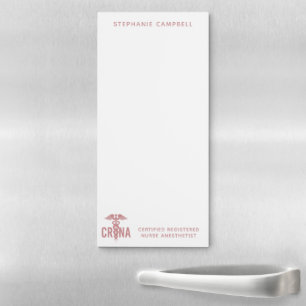 Custom CRNA Certified Registered Nurse Anesthetist Magnetic Notepad