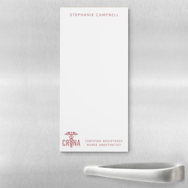 Custom CRNA Certified Registered Nurse Anesthetist Magnetic Notepad (In Situ)