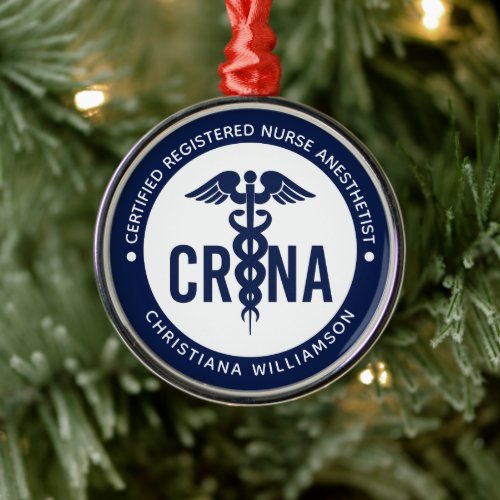 Custom CRNA Certified Registered Nurse Anesthetist Metal Ornament