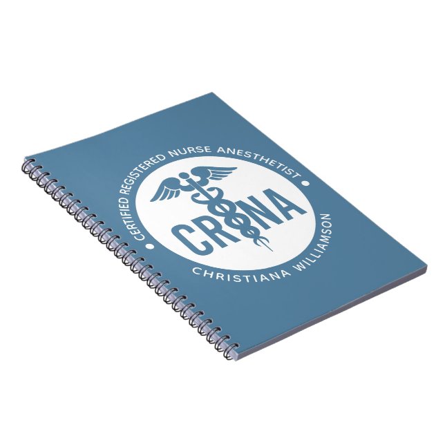Custom CRNA Certified Registered Nurse Anesthetist Notebook (Right Side)