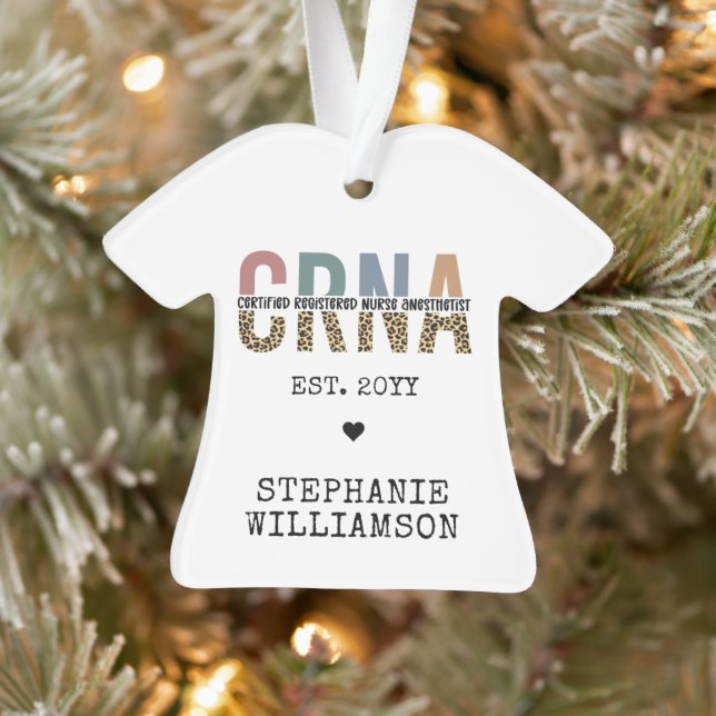 Custom CRNA Certified Registered Nurse Anesthetist Ornament (Tree)