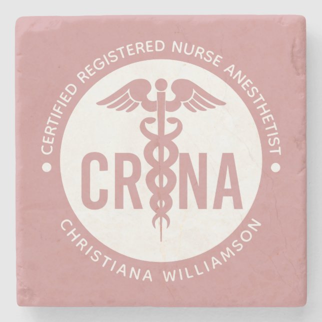 Custom CRNA Certified Registered Nurse Anesthetist Stone Coaster (Front)