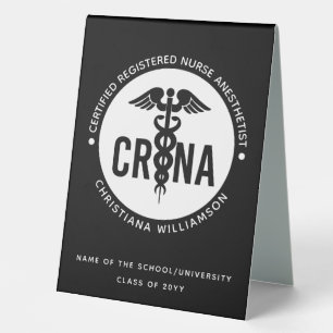 Custom CRNA Certified Registered Nurse Anesthetist Table Tent