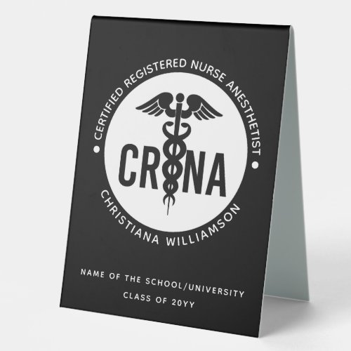 Custom CRNA Certified Registered Nurse Anesthetist Table Tent Sign