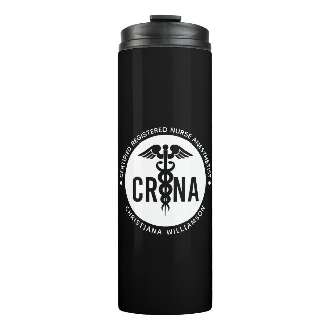Custom CRNA Certified Registered Nurse Anesthetist Thermal Tumbler (Front)