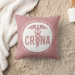 Custom CRNA Certified Registered Nurse Anesthetist Throw Pillow