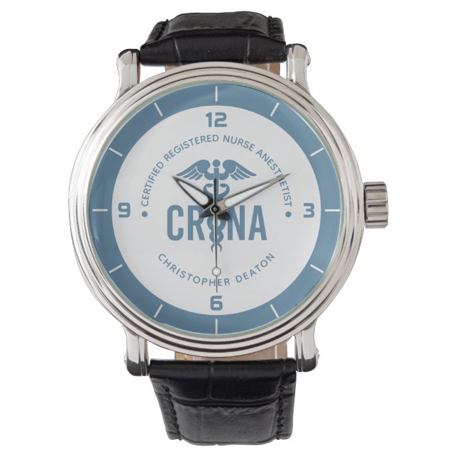 Custom CRNA Certified Registered Nurse Anesthetist Watch (Front)