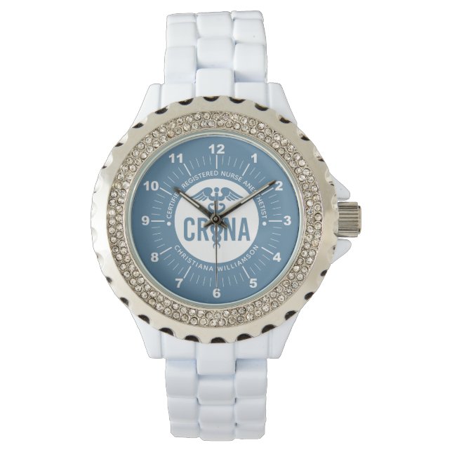 Custom CRNA Certified Registered Nurse Anesthetist Watch (Front)