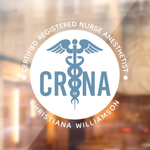 Custom CRNA Certified Registered Nurse Anesthetist Window Cling