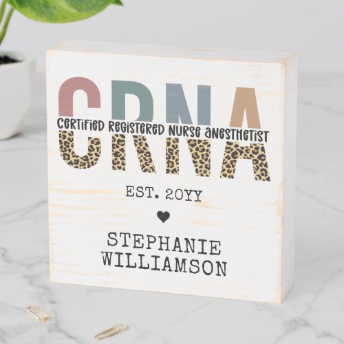 Custom CRNA Certified Registered Nurse Anesthetist Wooden Box Sign