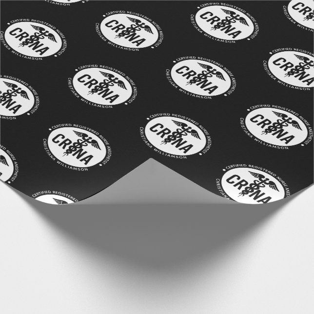 Custom CRNA Certified Registered Nurse Anesthetist Wrapping Paper (Corner)