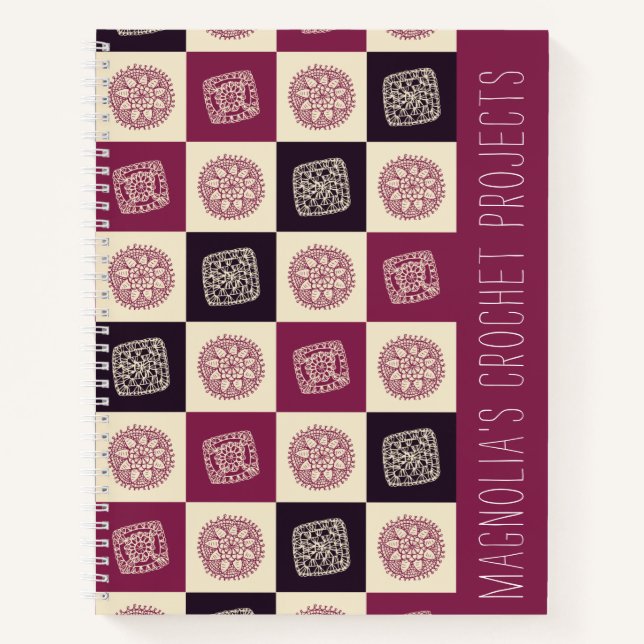 Custom Crochet Granny Square Pattern Notebook (Front)