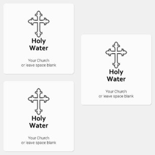 Custom Cross Holy Water Labels