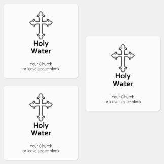 Custom Cross Holy Water Labels