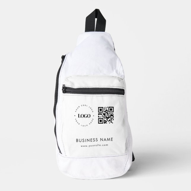 Custom Crossbody Bag with Logo Qr Code & Text (Front)