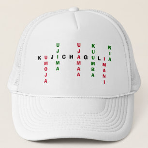 Custom Crossword Kwanzaa NGUZO SABA Trucker Hat