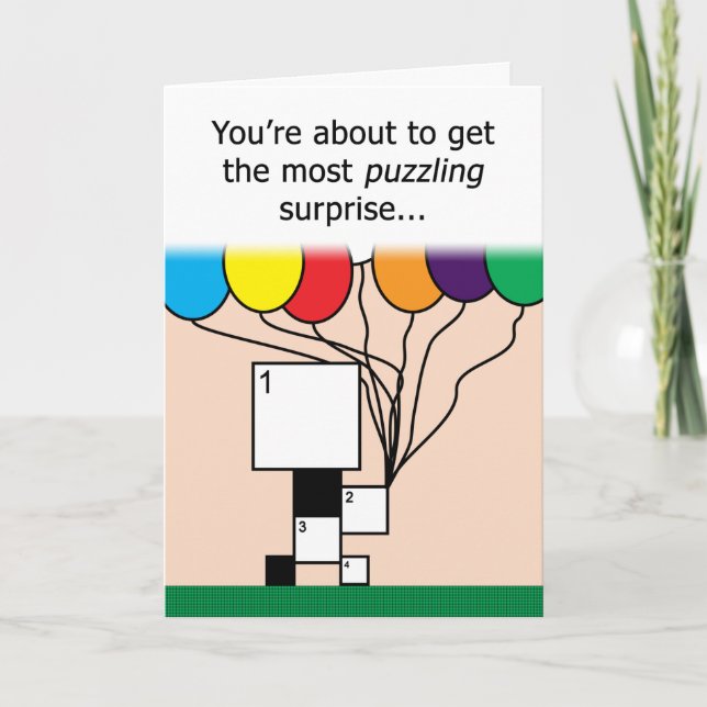 CUSTOM Crossword Puzzle Birthday Card (11x11 Grid) (Front)