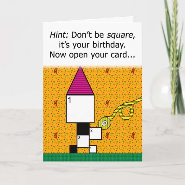 CUSTOM Crossword Puzzle Birthday Card (13x13 Grid) (Front)