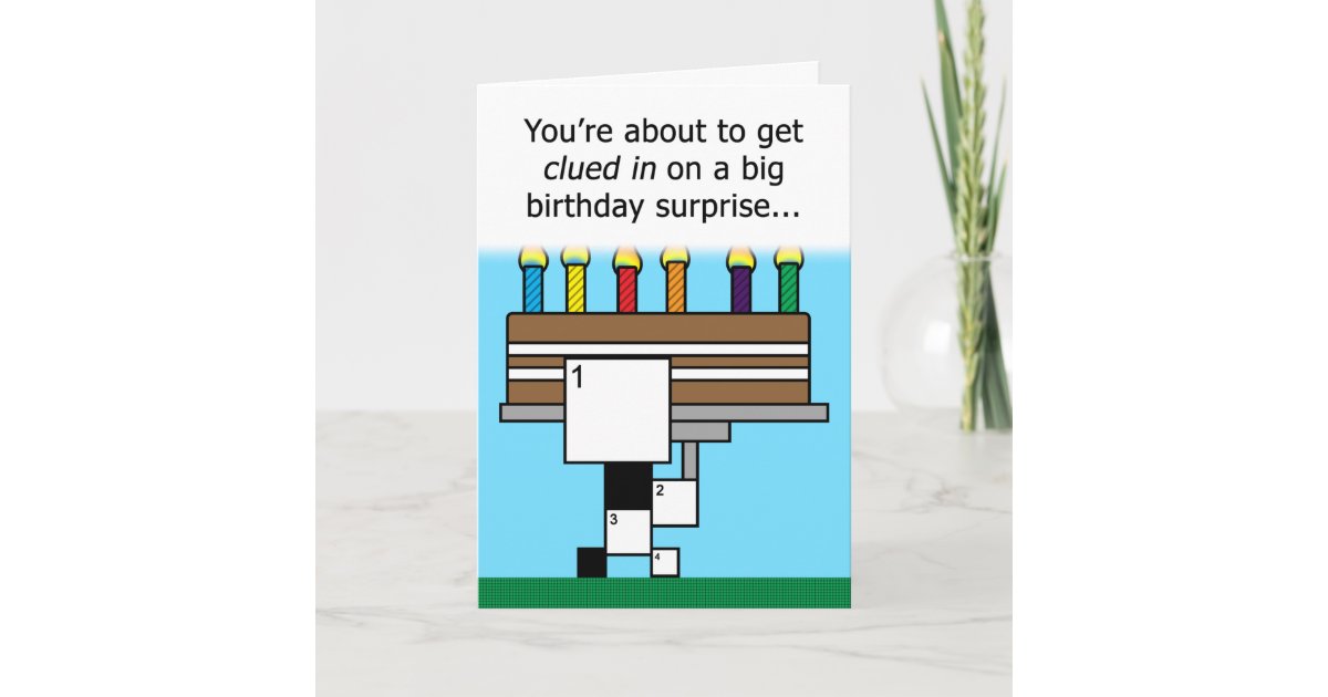 CUSTOM Crossword Puzzle Birthday Card (9x9 Grid) | Zazzle