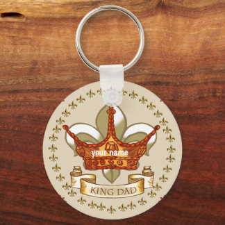 Custom Crown King Dad Keychain