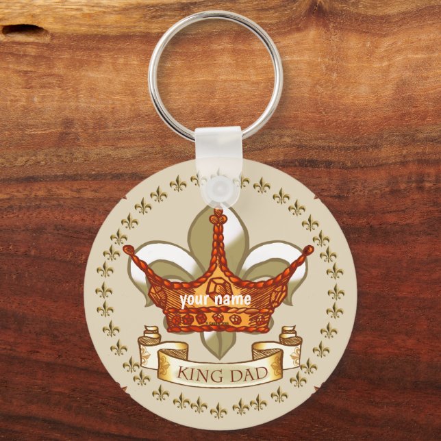  Custom Crown King Dad Keychain (Front)