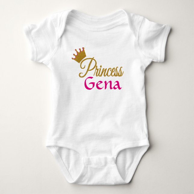 Custom Crown Princess Baby Bodysuit (Front)