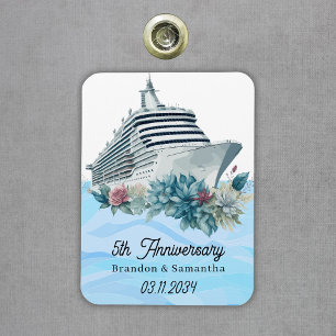 Custom Cruise 5th Wedding Anniversary Keepsake Magnet