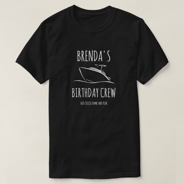 Custom Cruise Birthday Crew 70th 60th 50th Birth T-Shirt (Design Front)