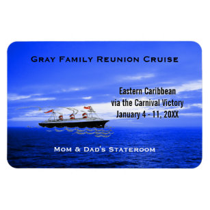 Custom Cruise Cabin Door Marker   Blue Ocean Ship Magnet