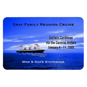 Custom Cruise Cabin Door Marker | Blue Ocean Ship Magnet by angela65 at Zazzle