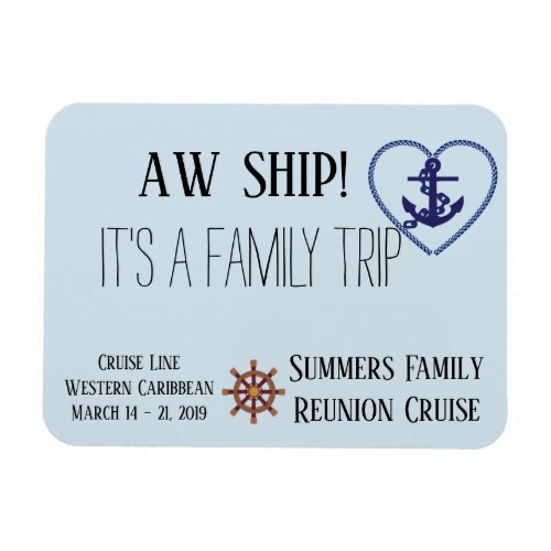 Custom Cruise Door Family Personalized Aw Ship Magnet