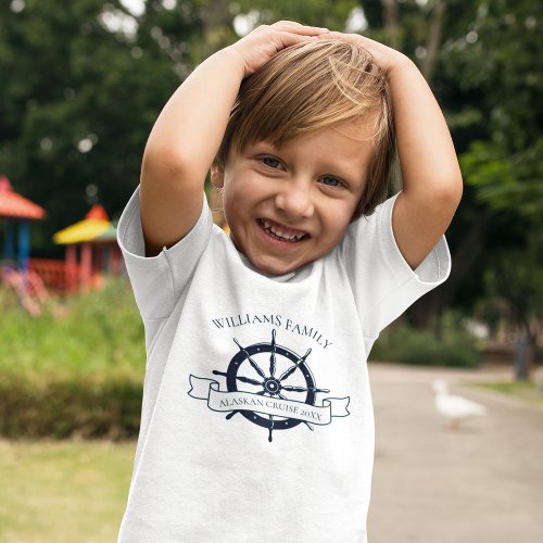 Custom Cruise Ship Nautical Family Ocean Vacation Toddler T_shirt