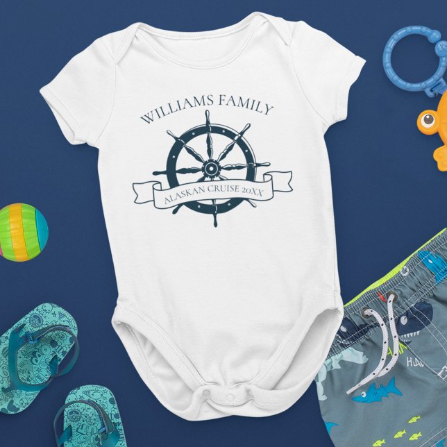 Custom Cruise Ship Nautical Family Vacation Cute Baby Bodysuit (Creator Uploaded)