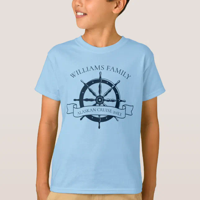 Custom Cruise Ship Nautical Family Vacation Kids T-Shirt | Zazzle