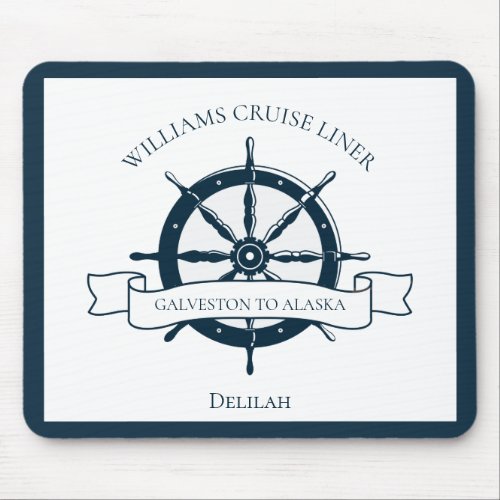 Custom Cruise Ship Nautical Wheel Boat Captain Mouse Pad