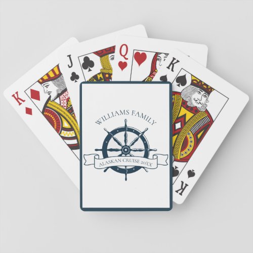 Custom Cruise Ship Nautical Wheel Boat Captain Playing Cards