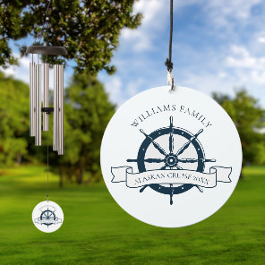 Custom Cruise Ship Nautical Wheel Boat Captain Wind Chime