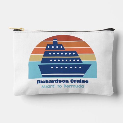 Custom Cruise Ship Ocean Liner Sunset Accessory Pouch