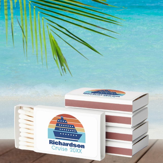 Custom Cruise Ship Ocean Liner Sunset Party Matchboxes (Creator Uploaded)