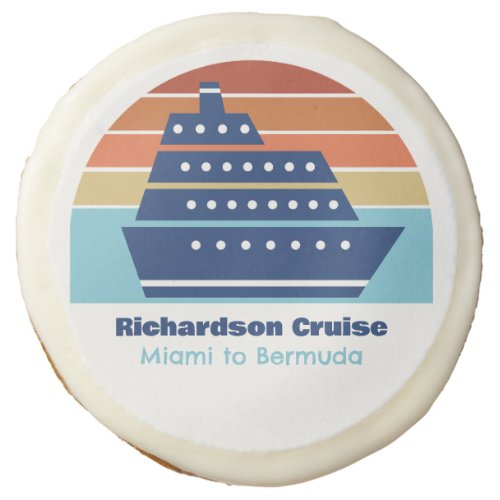 Custom Cruise Ship Ocean Liner Sunset Party Sugar Cookie