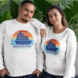Custom Cruise Ship Sunset Family Trip Long Sleeve T-Shirt