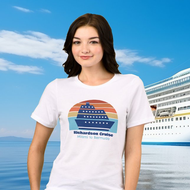 Custom Cruise Ship Sunset Family Trip Women's Tri-Blend Shirt (Creator Uploaded)
