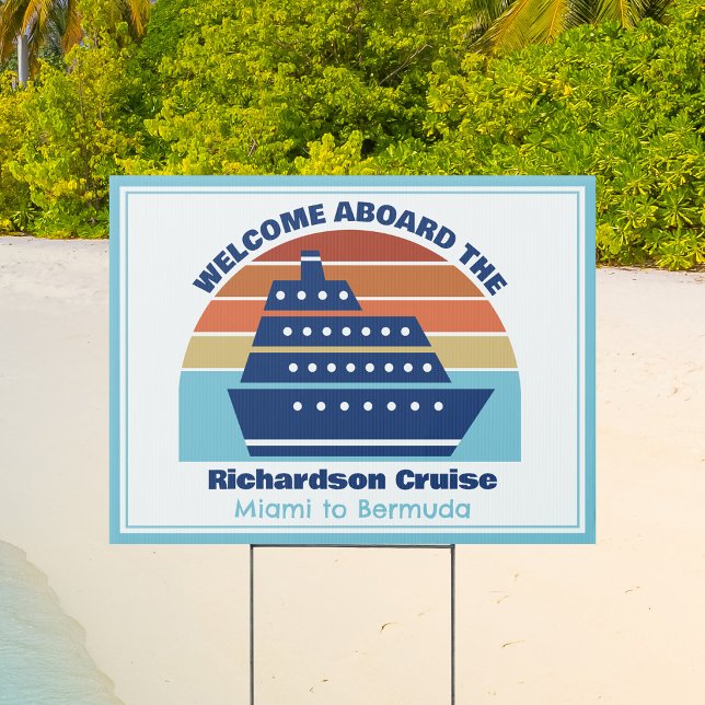 Custom Cruise Ship Sunset Welcome Aboard Yard Sign (Creator Uploaded)