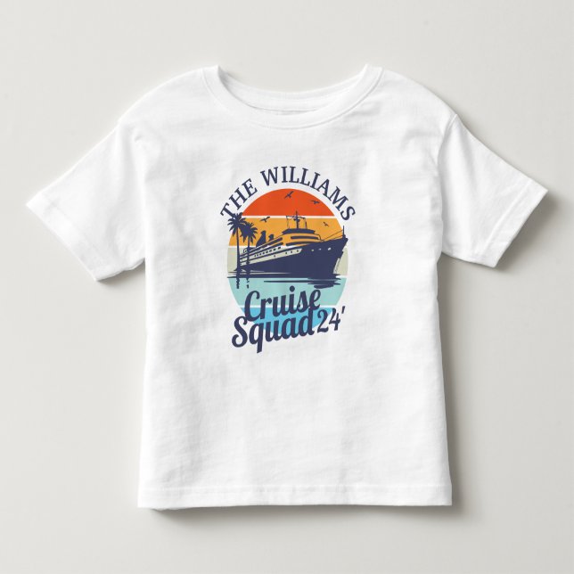 Custom Cruise Squad Family Group Friends Sunset Toddler T-shirt (Front)