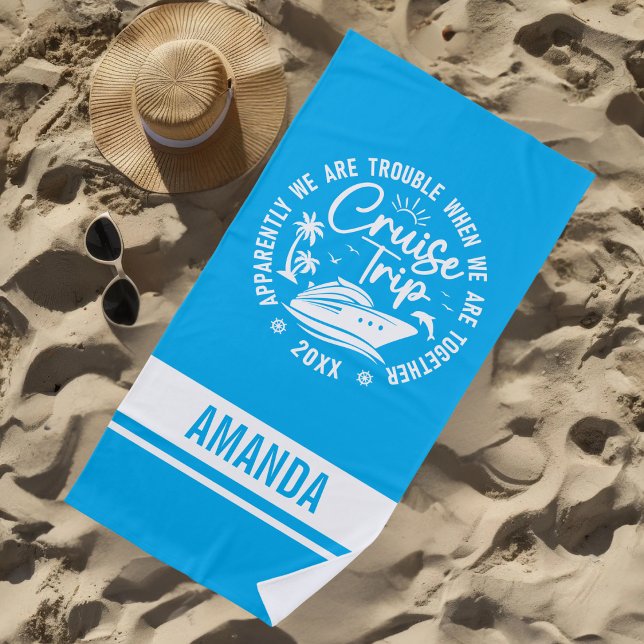 Custom Cruise Trip 2025 Summer Vacation Vacay Mode Beach Towel (Creator Uploaded)