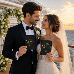 Custom Cruise Wedding Real Foil Vow Books