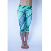 Custom Crystal Capri Yoga Leggings - Abundant  (Front)