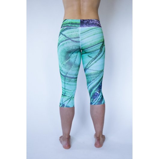 Custom Crystal Capri Yoga Leggings - Abundant  (Back)